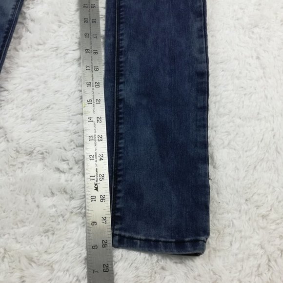 Revolution By Revolt Womens Jeans Skinny Blue Denim Acid Wash Low Rise Juniors 7 - Picture 8 of 12